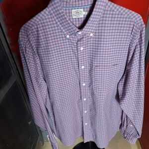 Faherty Pink and Blue Checkered Casual Button Down Shirt
